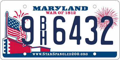 MD license plate 9BH6432