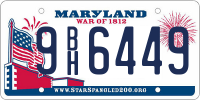 MD license plate 9BH6449