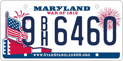 MD license plate 9BH6460