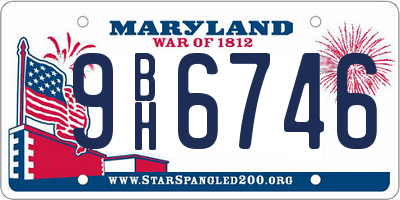 MD license plate 9BH6746