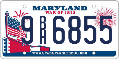 MD license plate 9BH6855