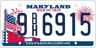 MD license plate 9BH6915