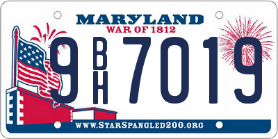 MD license plate 9BH7019