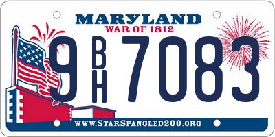 MD license plate 9BH7083