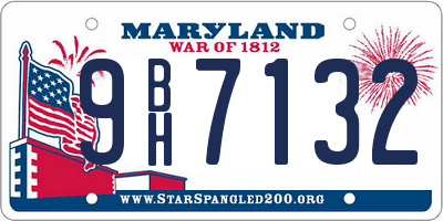 MD license plate 9BH7132