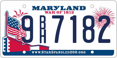 MD license plate 9BH7182