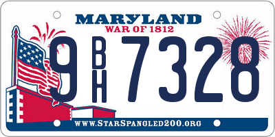 MD license plate 9BH7328