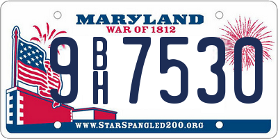 MD license plate 9BH7530