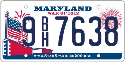 MD license plate 9BH7638