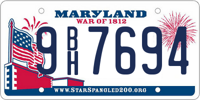 MD license plate 9BH7694