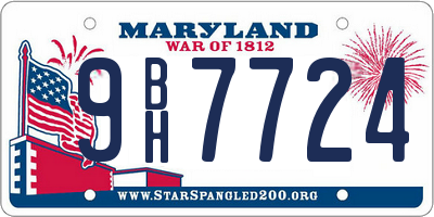 MD license plate 9BH7724