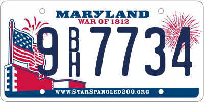 MD license plate 9BH7734
