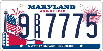 MD license plate 9BH7775