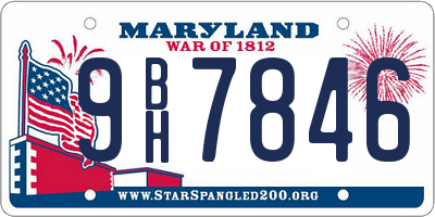 MD license plate 9BH7846