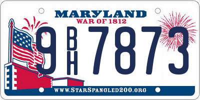 MD license plate 9BH7873