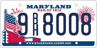 MD license plate 9BH8008