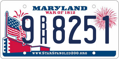 MD license plate 9BH8251
