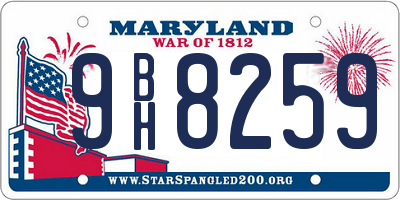 MD license plate 9BH8259