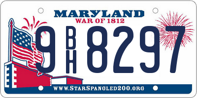 MD license plate 9BH8297