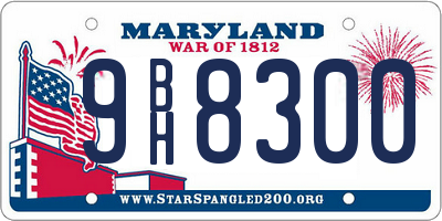 MD license plate 9BH8300
