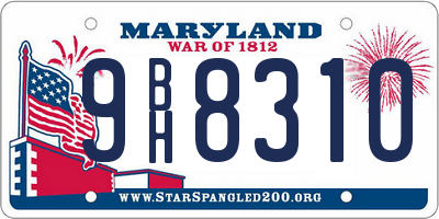 MD license plate 9BH8310