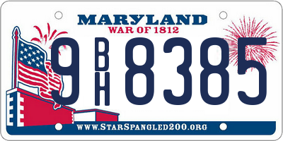 MD license plate 9BH8385