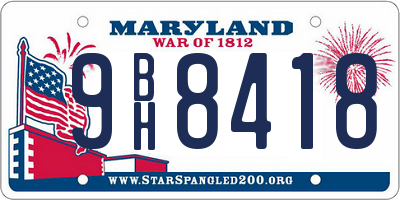 MD license plate 9BH8418