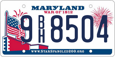 MD license plate 9BH8504