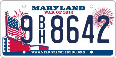 MD license plate 9BH8642