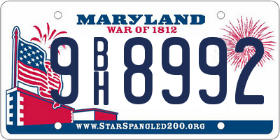 MD license plate 9BH8992