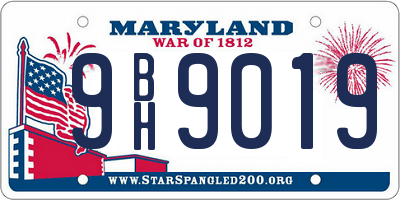 MD license plate 9BH9019