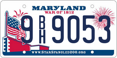 MD license plate 9BH9053