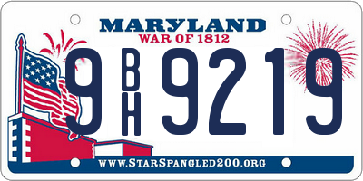 MD license plate 9BH9219