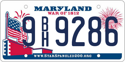 MD license plate 9BH9286