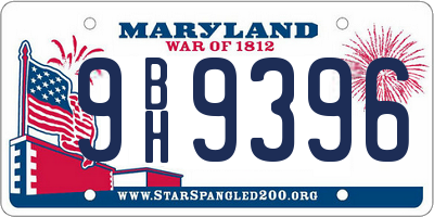 MD license plate 9BH9396