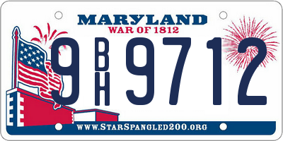 MD license plate 9BH9712