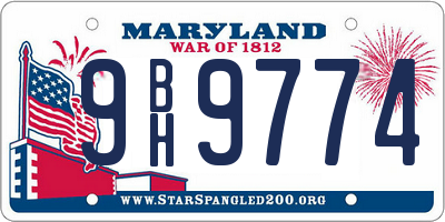 MD license plate 9BH9774