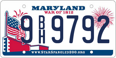 MD license plate 9BH9792