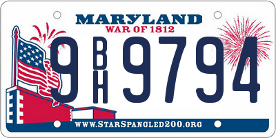 MD license plate 9BH9794