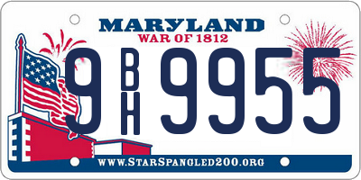 MD license plate 9BH9955