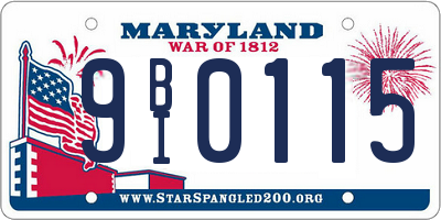 MD license plate 9BI0115