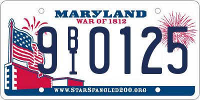 MD license plate 9BI0125