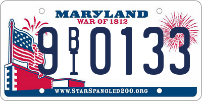 MD license plate 9BI0133