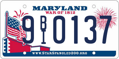 MD license plate 9BI0137