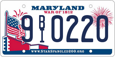 MD license plate 9BI0220