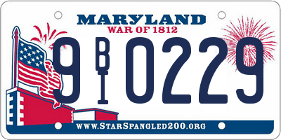 MD license plate 9BI0229