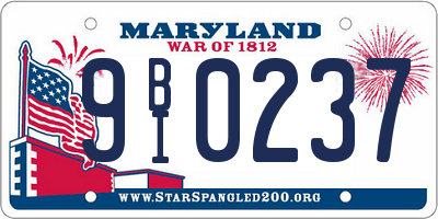 MD license plate 9BI0237