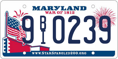 MD license plate 9BI0239