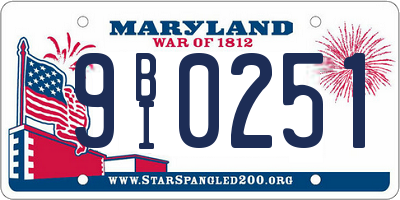 MD license plate 9BI0251