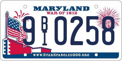 MD license plate 9BI0258